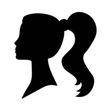 recommend clip art: Beautiful silhouette woman for beauty salon. Vector illustration.