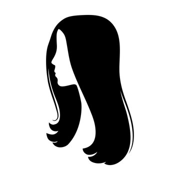 recommend clip art: Woman long hair icon for beauty salon. Vector illustration.