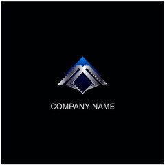 Letter M 3D real estate logo