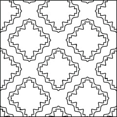  Geometric vector pattern with triangular elements. Seamless abstract ornament for wallpapers and backgrounds. Black and white colors. 