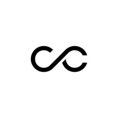 Simple abstract design infinity initial letter CC