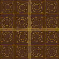 seamless pattern of light triple intersecting lines on a brown background with a worn effect