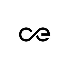 Simple abstract design infinity initial letter CE
