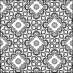  Geometric vector pattern with triangular elements. Seamless abstract ornament for wallpapers and backgrounds. Black and white colors. 