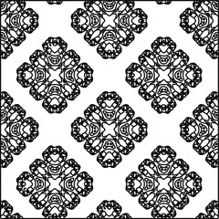  Geometric vector pattern with triangular elements. Seamless abstract ornament for wallpapers and backgrounds. Black and white colors. 