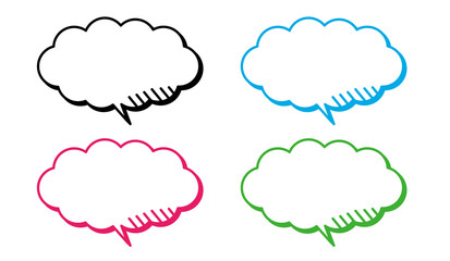 吹き出し_タイトル_台詞_カジュアル_カラー_黒_ピンク_水色_緑_ポップ icon set_dialog icon_可愛い