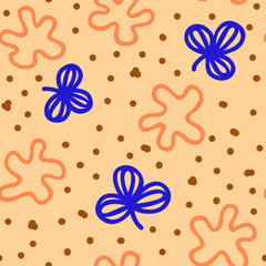 Seamless abstract floral pattern. Bright joyful pattern design perfect for textile and office supplies.