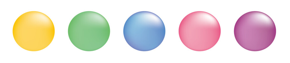 素材 ボタン 丸 グラデーション 春 メッシュ 吹出し 立体的 カラフル ポップ アイコンセット ピンク 黄 青 緑 set_dialog icon