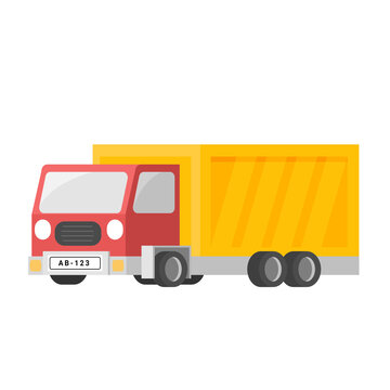 Cartoon isolated object transportation truck