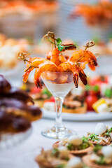delicious shrimp buffet feast food
