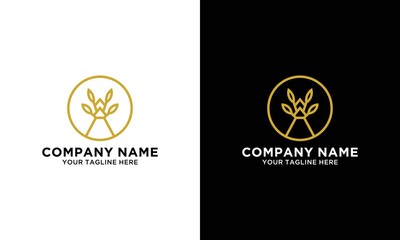 Tree Logo Linear. Garden nature Forest icon circle