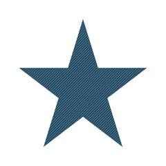 Obraz premium Denim Star Logo Lettering Creative Concept with Blue Cotton Jeans Star