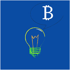 New international currency chain. Rush up. Bitcoin money online. Idea. Vector illustration.