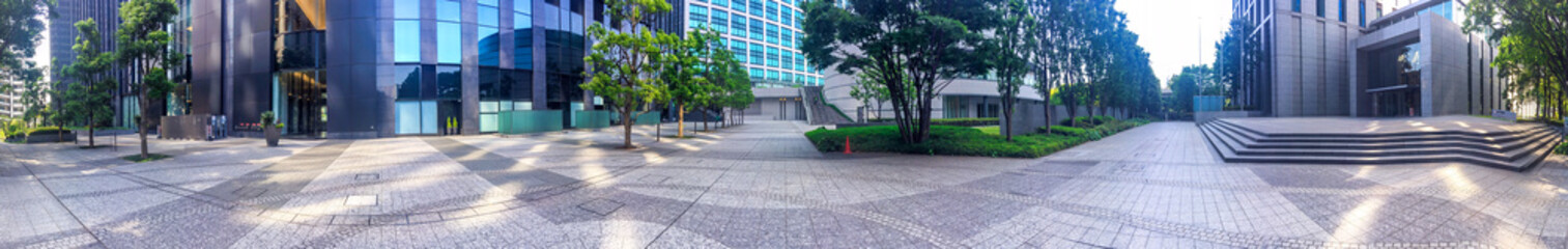 TOKYO, JAPAN - MAY 22, 2016: Modern buildings in Shimbashi on a sunny spring day - Panoramic view