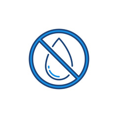 No Water Drop vector forbidding concept colored icon