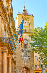 The Belfry (Clock Tower) with astronomical clock, Aix-en-Provence, France