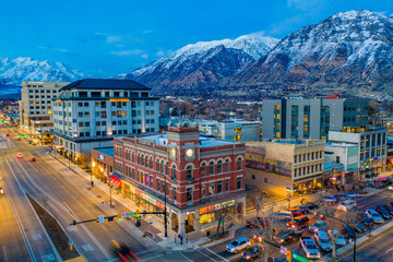 Downtown Provo Utah Winter 2 - obrazy, fototapety, plakaty