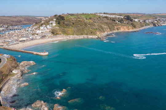 Aerial photograph of Looe, Cornwall, England.