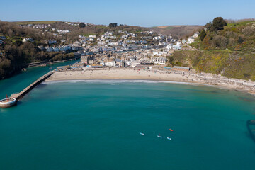 Fototapeta premium Aerial photograph of Looe, Cornwall, England.