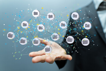 data Internet infrastructure concept. Abstract technology background. 3D rendering.