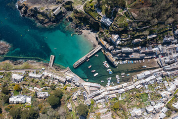 Aerial photograph of Polperro, Cornwall, England.