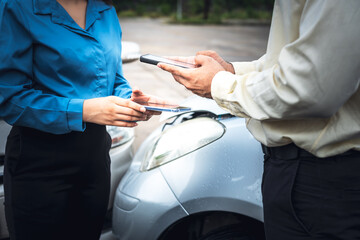 The parties from a accident car crash, are using the application in their mobile phone, To add a...