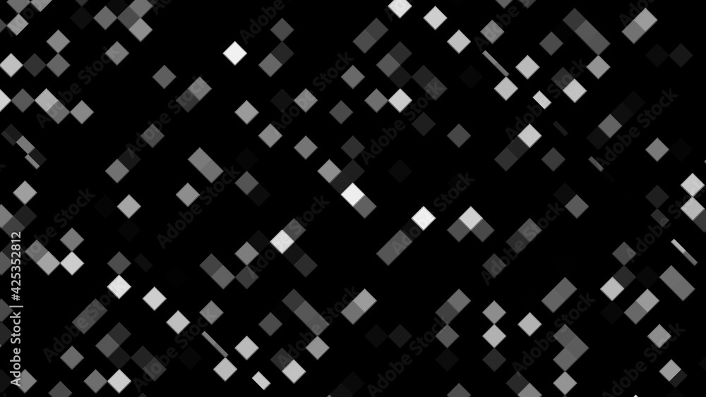 Aufkleber pixel block tracery for creative 3d render shapes. digital square tiles in futuristic chaotic presen