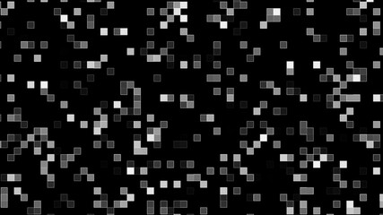 Pixel block tracery for creative 3d render shapes. Digital square tiles in futuristic chaotic presentation space. Brick elements of textural minimalistic design in modern style.