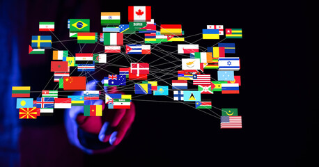 National flags of the countries 3d