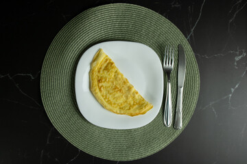 Crepioca - brazilian pancake made with Cassava (tapioca floor) and eggs. Breakfast typical food, especially for fitness person. Gluten free healthy food  