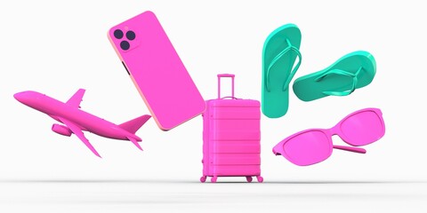 travel symbols 3d vacation minimalimus