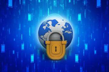 3d rendering world protection concept
