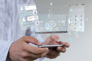 web develop interface web application in hand