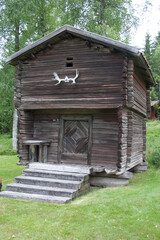 An old traditional wooden house or log cabin in Varmland, Sweden