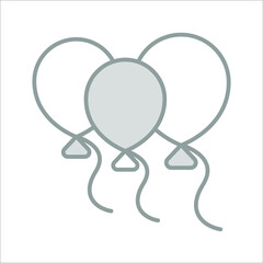 balloons icon, modern style Christmas and New Year line icon, Isolated winter holiday symbols