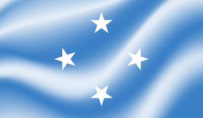 Grunge painted Micronesia vector flag