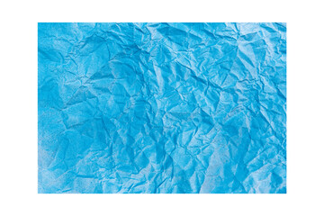 Abstract spray paint blue color on crumpled paper texture background