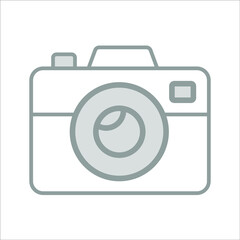 camera icon, modern style Christmas and New Year line icon, Isolated winter holiday symbols