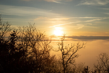 Moselschleife, Über den Wolken, Nebel