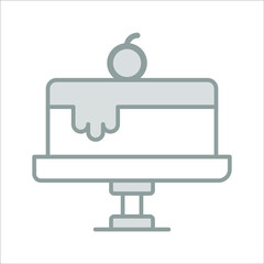 cake icon, modern style Christmas and New Year line icon, Isolated winter holiday symbols