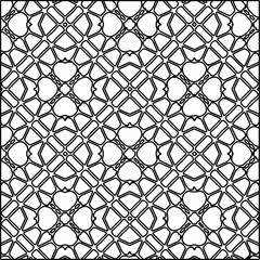 Fototapeta premium Geometric vector pattern with triangular elements. Seamless abstract ornament for wallpapers and backgrounds. Black and white colors. 