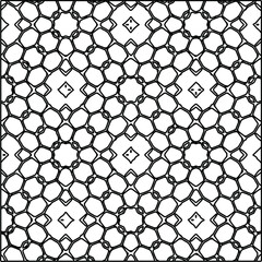 Geometric vector pattern with triangular elements. Seamless abstract ornament for wallpapers and backgrounds. Black and white colors. 
