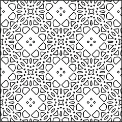 Geometric vector pattern with triangular elements. Seamless abstract ornament for wallpapers and backgrounds. Black and white colors. 