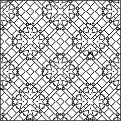 Fototapeta premium Geometric vector pattern with triangular elements. Seamless abstract ornament for wallpapers and backgrounds. Black and white colors. 