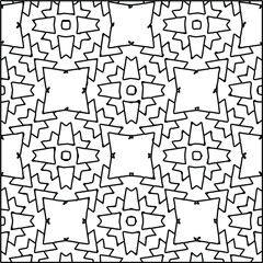  Geometric vector pattern with triangular elements. Seamless abstract ornament for wallpapers and backgrounds. Black and white colors. 