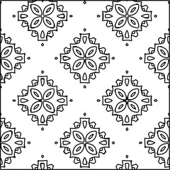  Geometric vector pattern with triangular elements. Seamless abstract ornament for wallpapers and backgrounds. Black and white colors. 