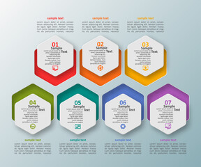 Abstract 3D Paper Infographics. Business template .Vector illustration