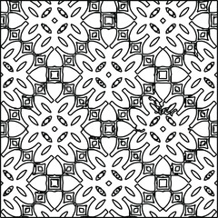  Geometric vector pattern with triangular elements. Seamless abstract ornament for wallpapers and backgrounds. Black and white colors. 