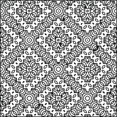  Geometric vector pattern with triangular elements. Seamless abstract ornament for wallpapers and backgrounds. Black and white colors. 