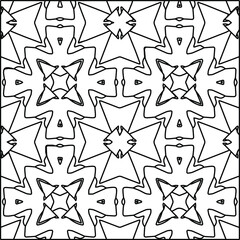  Geometric vector pattern with triangular elements. Seamless abstract ornament for wallpapers and backgrounds. Black and white colors. 